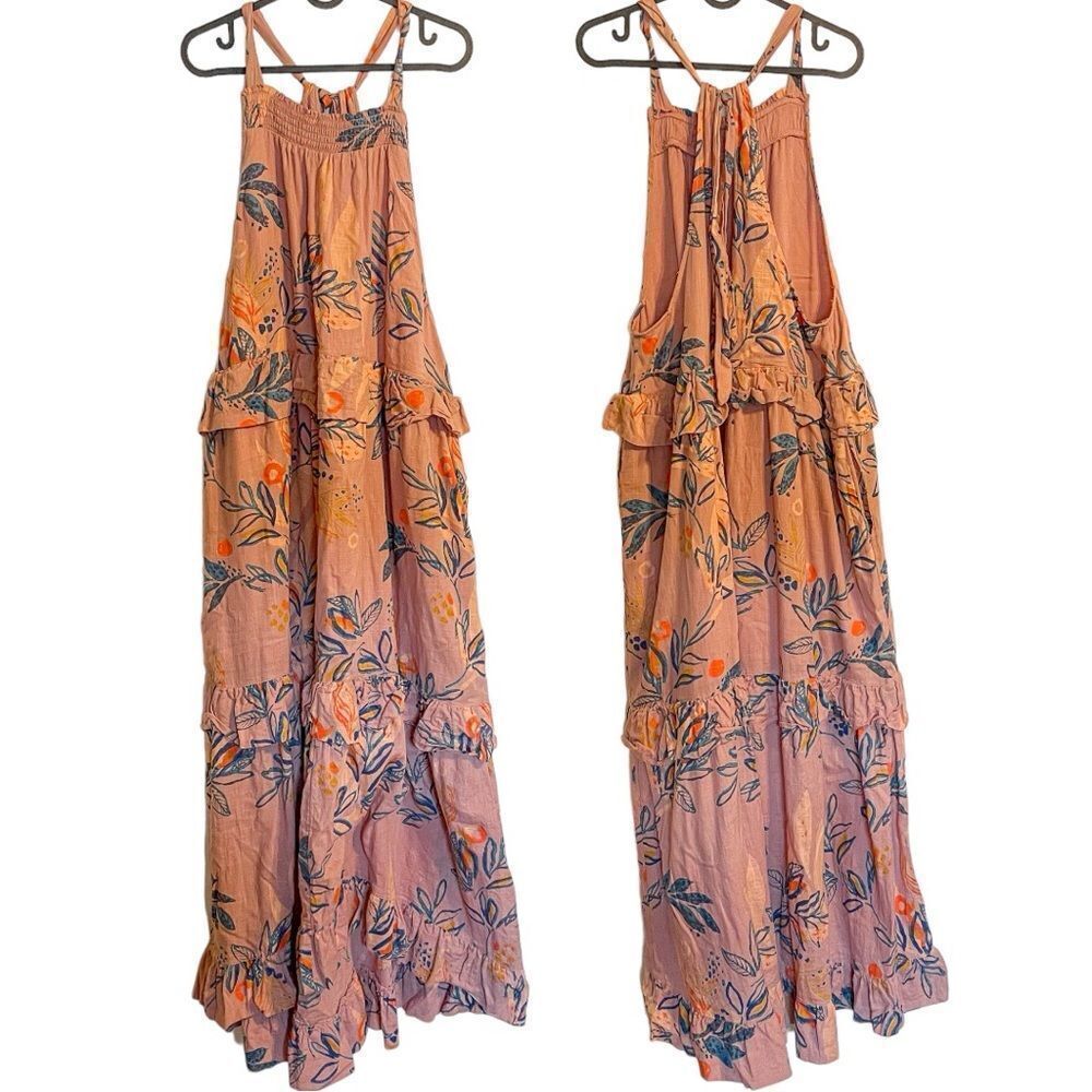 Free People Anita Ruffle Maxi Dress in Desert Rose M - Picture 4 of 9